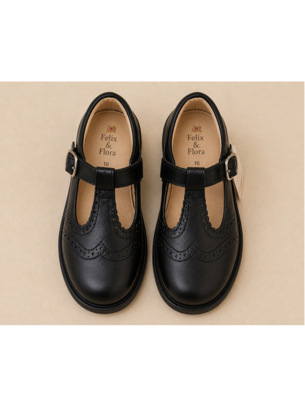Felix & Flora Girls Black Mary Jane Dress Shoes Size 10 NWT T-Strap Formal - Picture 3 of 9